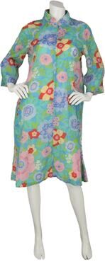 60s Vintage Stella Fagin Puffy 3D Textured Psychedelic House Robe Caftan Dress
